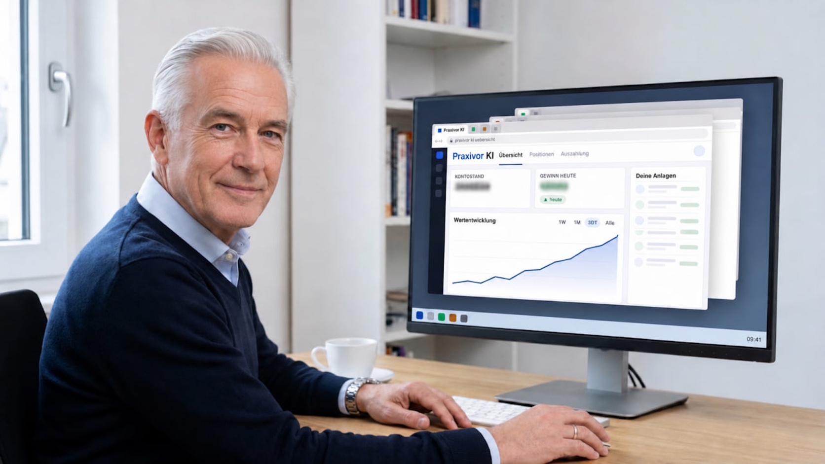 Testnutzer Markus R. am Schreibtisch